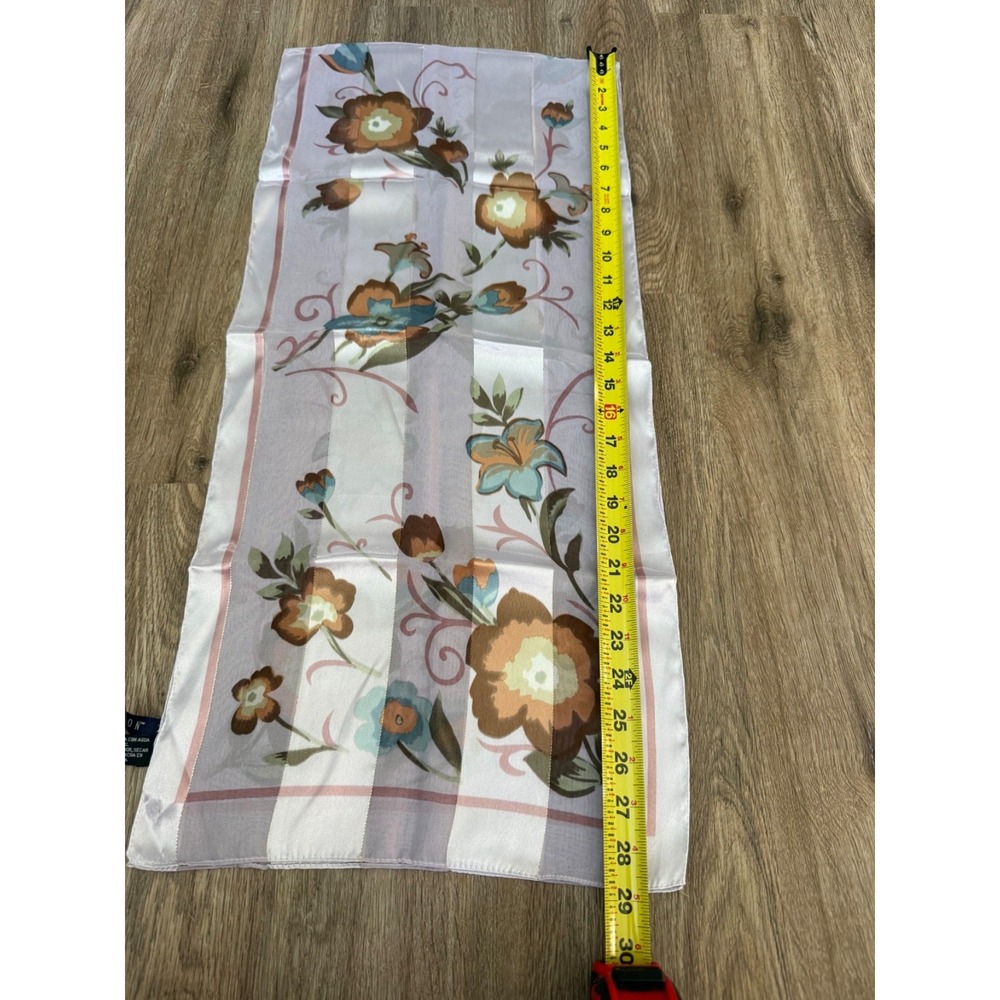 Hillard & Hanson Floral Rectangle Scarf | Purple | 58"L 13"W - Picture 8 of 9